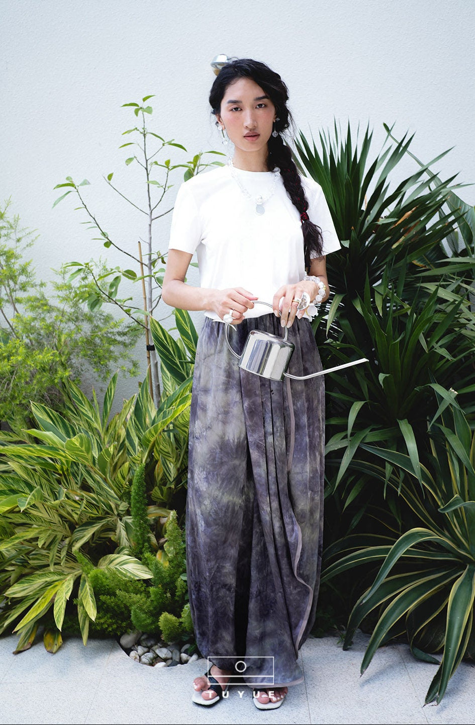 TUYUE Botanical Dyeing Loose elastic waist tunic skirt bloomers- CARTER.