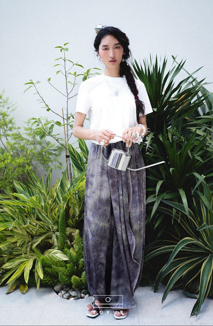 TUYUE Botanical Dyeing Loose elastic waist tunic skirt bloomers- CARTER.