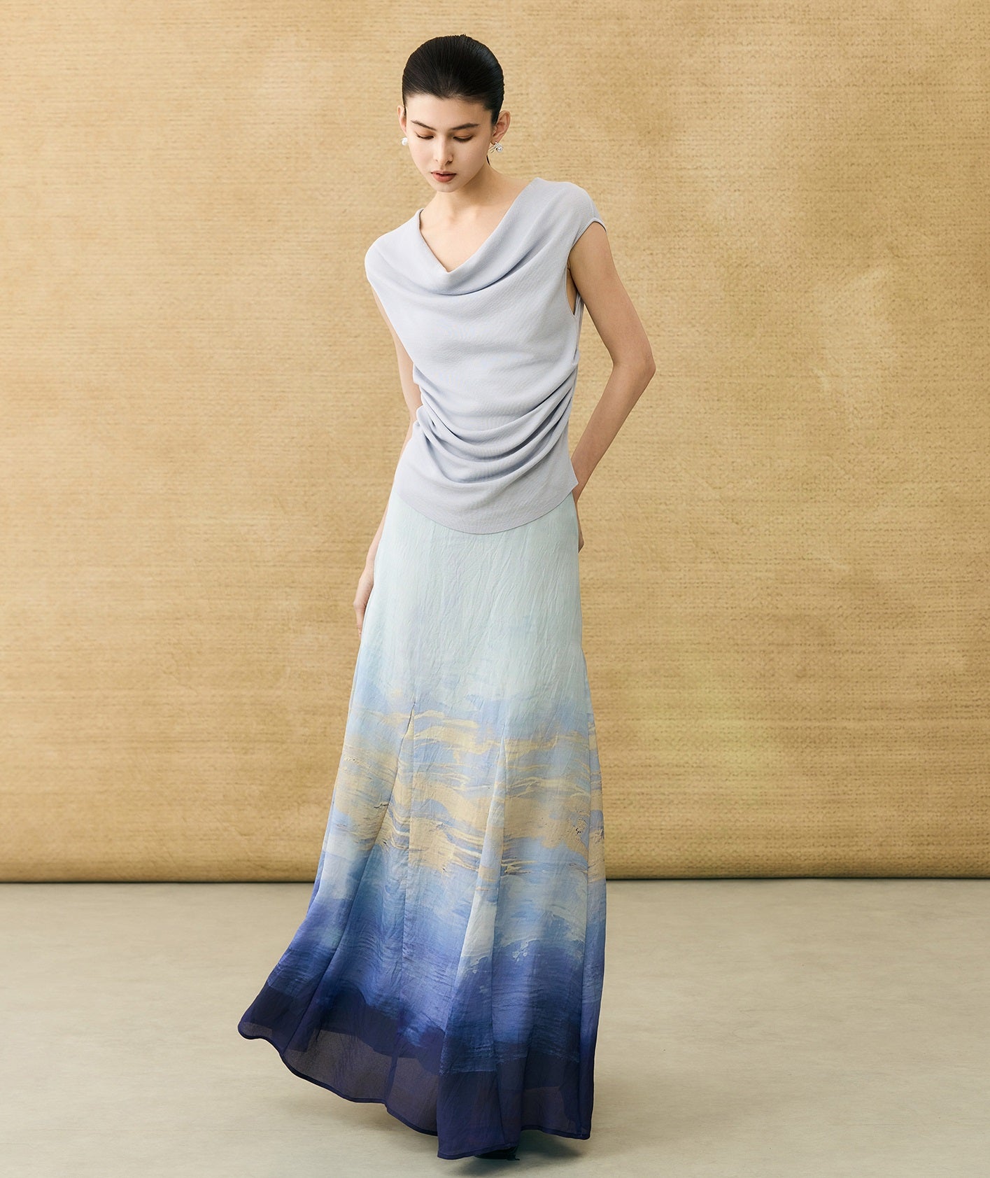 HECO Chinese style swing collar sleeveless knitted sweater T-shirt - HEART.