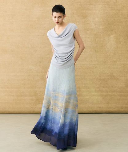 HECO Chinese style swing collar sleeveless knitted sweater T-shirt - HEART.