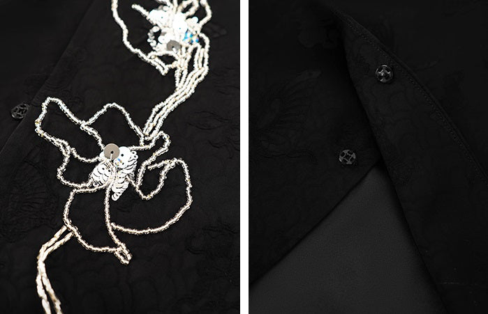 HECO Chinese style asymmetrical hand-embroidered vest top - FORD.