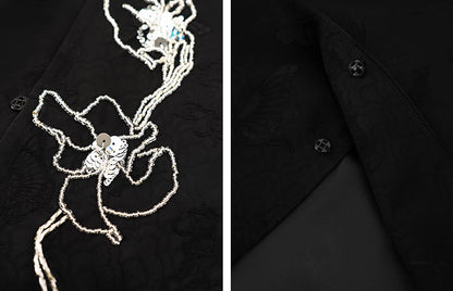 HECO Chinese style asymmetrical hand-embroidered vest top - FORD.