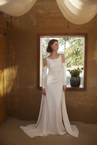GOUDIN engagement bridal light gauze dress-ZOFIA.