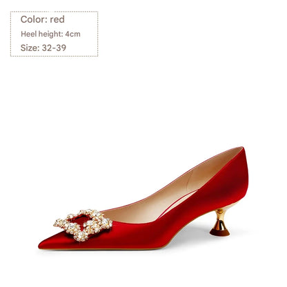 PJJUU satin pointed toe stiletto shoes - CUPID.