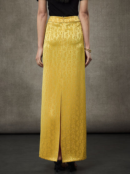 HECO Calligraphy Jacquard A-Line Elegant Skirt - SPIRIT.