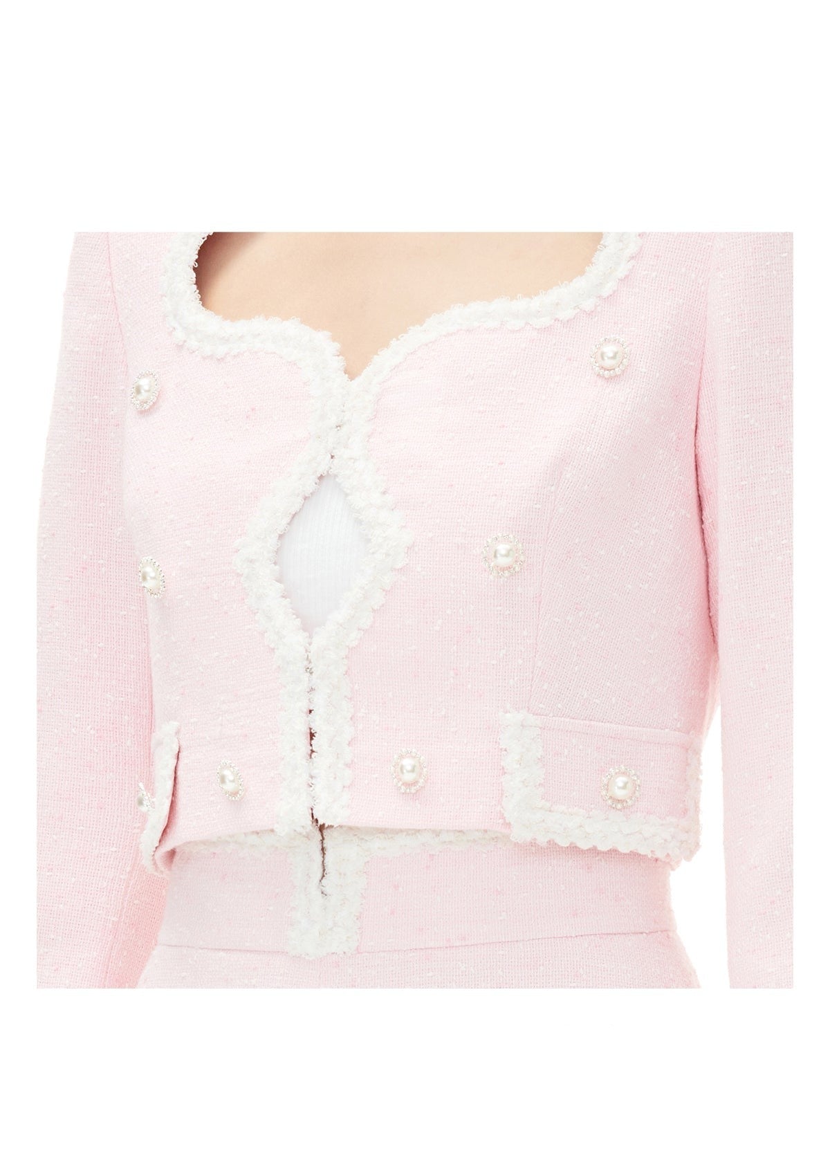 YES BY YESIR Elegant luxury Pastel pink jacket top - Giyan