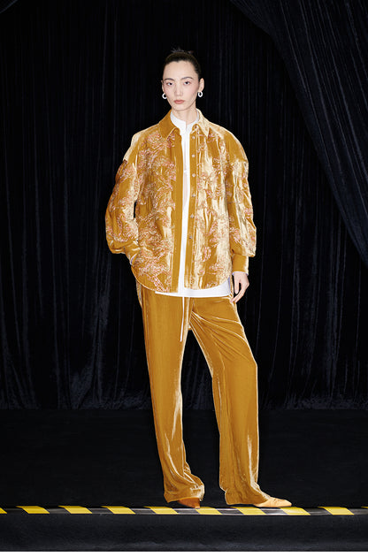 M essential Mackay designer brand Juyi velvet baggy shirt coat -  GREATFUL.