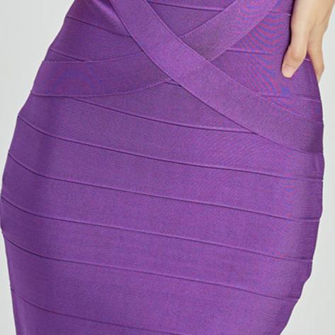 DOLLY Elegant V-Neck Sleeveless High Waist Knitted Midi Suspender Dress-PUNA