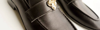 B-FEI classic black leather round-toe shoes-CHOJI.