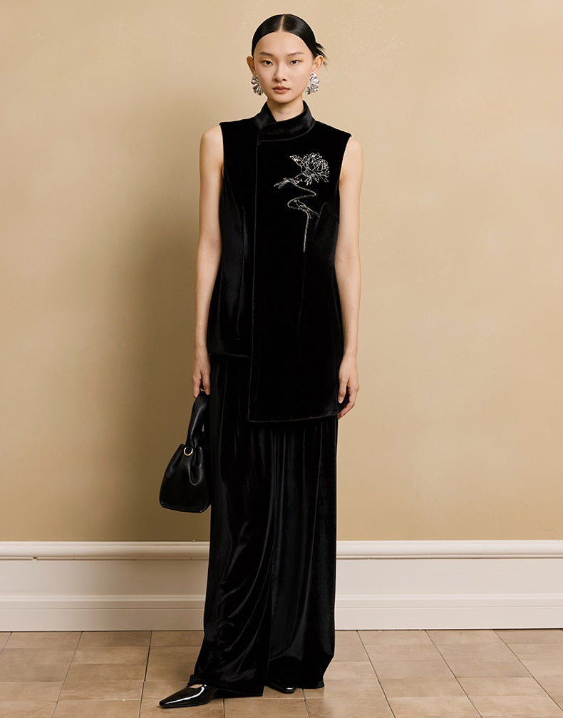 HECO Velvet Casual Wide-leg PANTS - STAT.