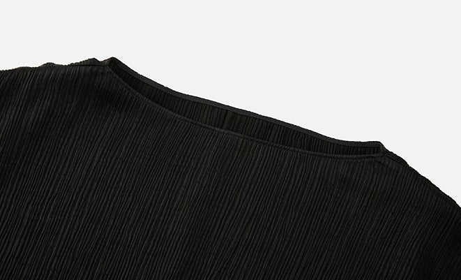 ZHUCHONGYUN pleated satin glossy one-shoulder loose silhouette top--ANARI.