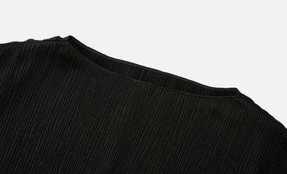 ZHUCHONGYUN pleated satin glossy one-shoulder loose silhouette top--ANARI.