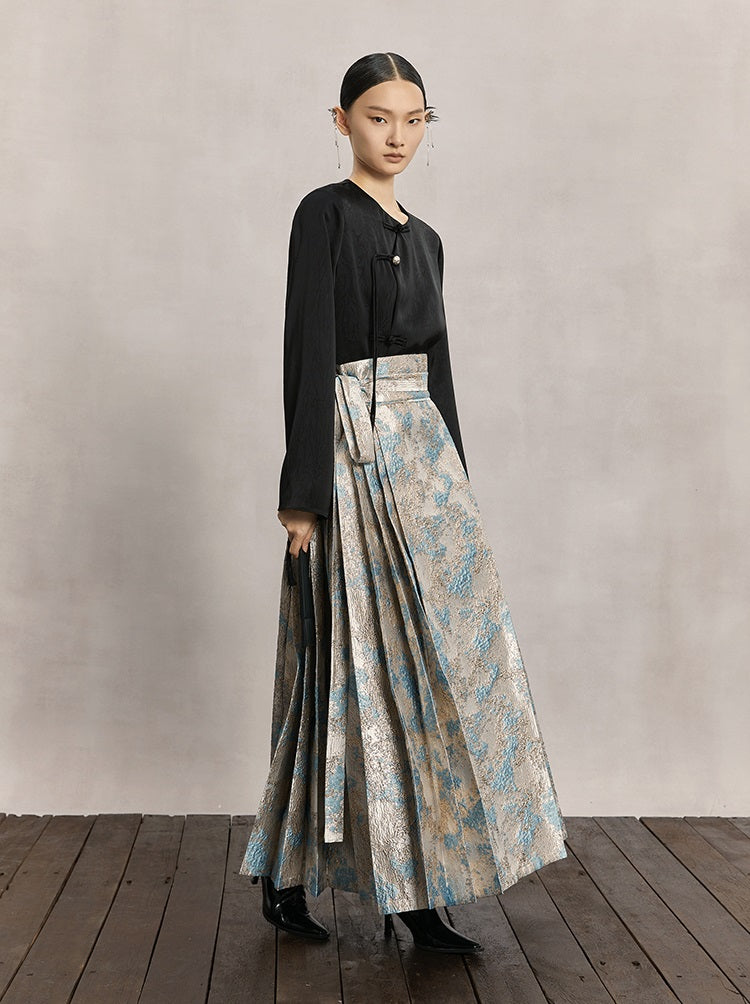 HECO Red Horse Face High Waisted Long Hanfu Skirt - offer.