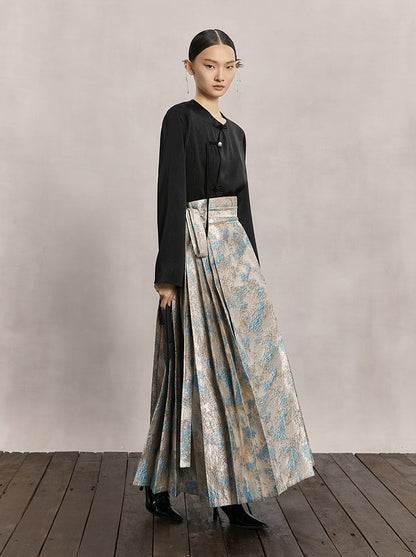 HECO Red Horse Face High Waisted Long Hanfu Skirt - offer.