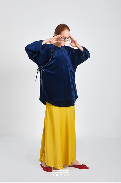 TUYUE Yellow Irregular High Slit Mermaid Skirt - ELENA.