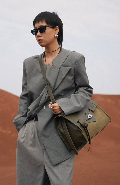 IUBALLET Genuine Leather Commuter Shoulder Tote Bag - PSALM.