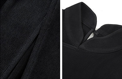 HECO  Acetate Knitted Slit black white Long Top Women - FAVOUR.