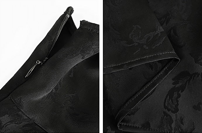 HECO Chinese Jacquard Halterneck Slip Dress  - KNO .