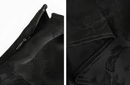 HECO Chinese Jacquard Halterneck Slip Dress  - KNO .