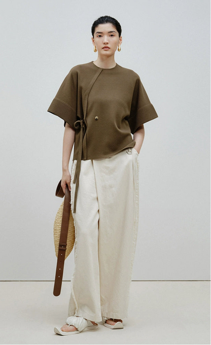 ZHUCHONGYUN knit loose crew neck top--KAMIJOU.