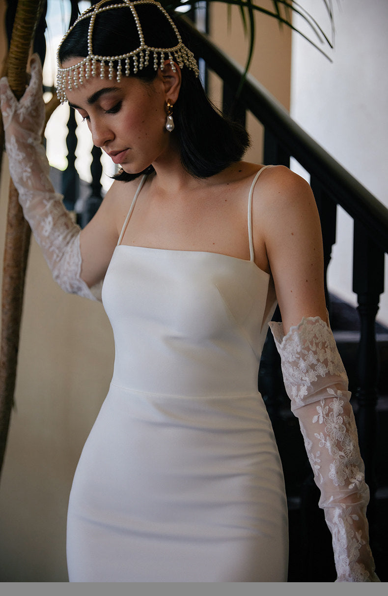 GOUDIN bridal dressing gown suspender long light luxury evening dress-LIX.