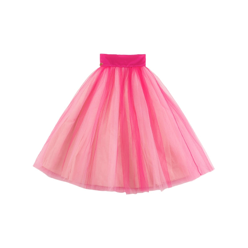 Le Palais Vintage Elegant Barbie Pink Puffy long Skirt-Chris  ( V )