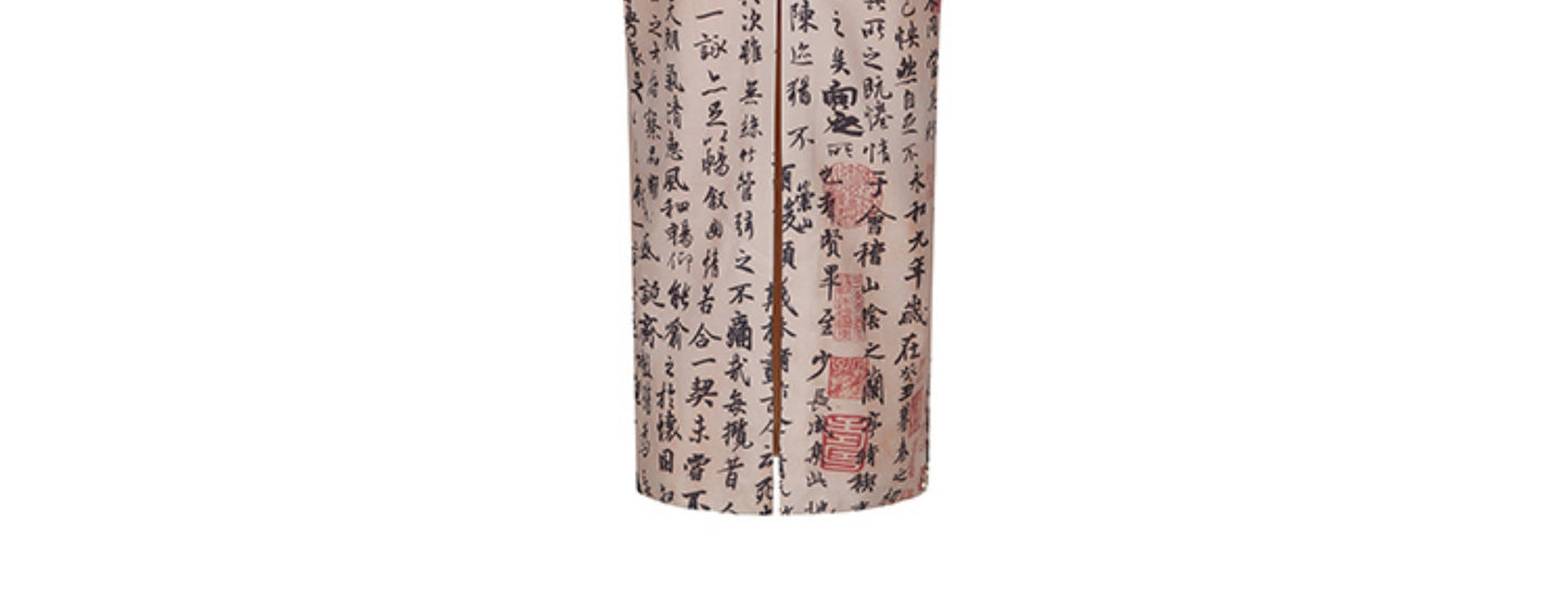 Le Palais Vintage ink pattern nude slim cheongsam dress-POMPOM.