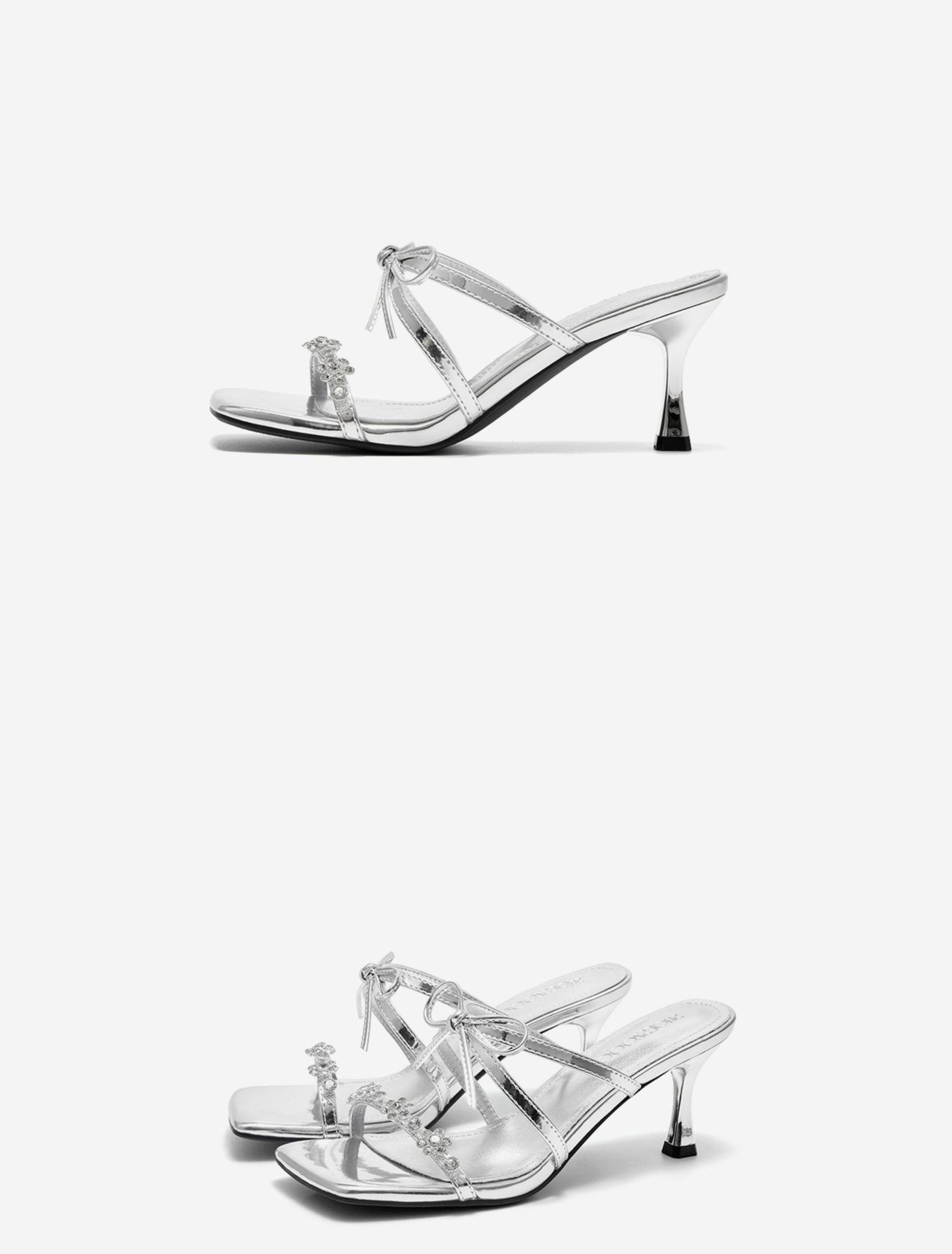 SHOESZOOO Rhinestone Strap Open Toe Sandal Heel - EXTRA.