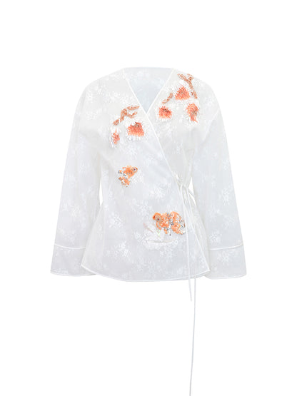 M essential Ma Kai designer Jinghui embroidered fabric upright structure long skirt - WINDA.