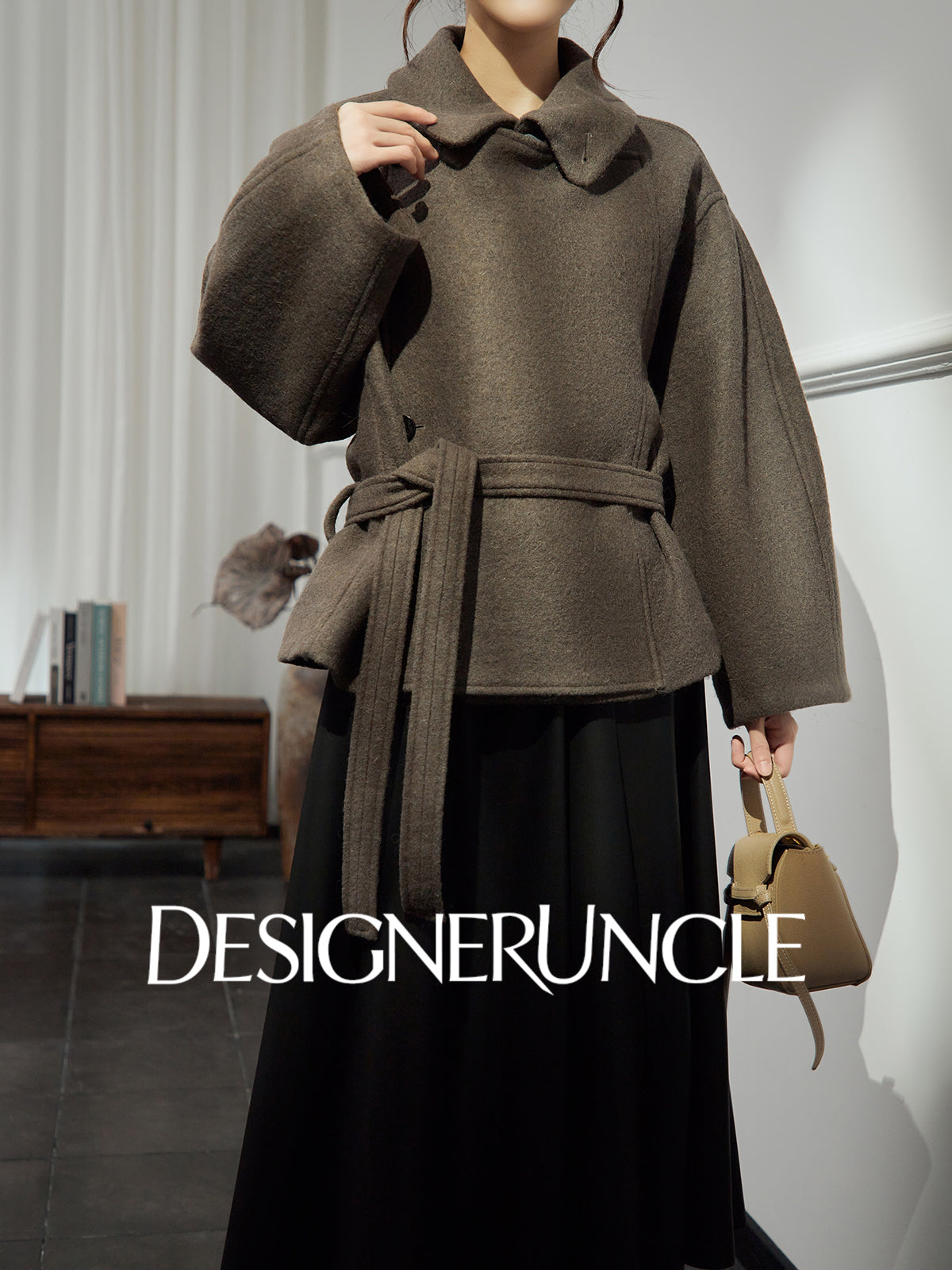 DGU|「 Twilight" gray woolen jacket new high-end temperament versatile slimming top - Louisa.