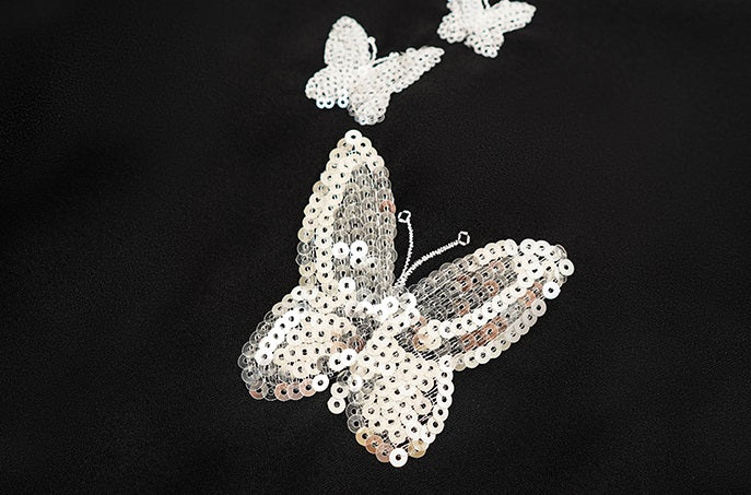 HECO Chinese style butterfly bead embroidered women's long skirt - CLOAK.