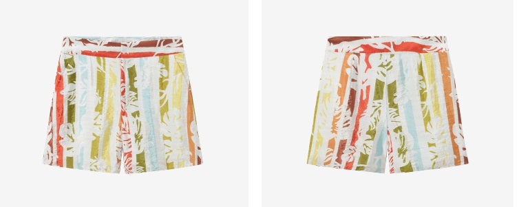 COMME MOI Lv Yan designer summer women's loose casual resort style printed shorts - CHARLOTTE.