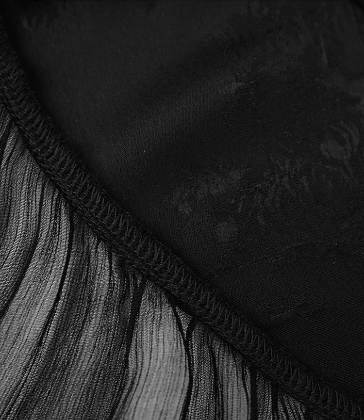 HECO New Chinese Acetate Jacquard Mesh Stitching T-Shirt - ANGEL.