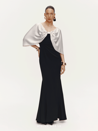 ATELIER MISS LU Shi Glossy Shawl Mermaid Dress Long Skirt - STED