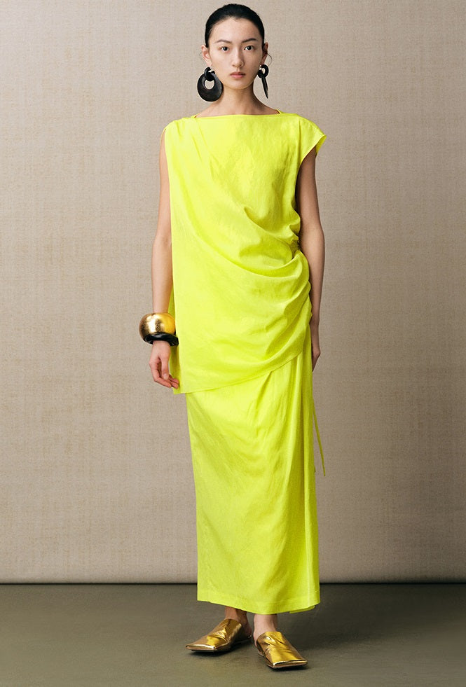 ZHUCHONGYUN asymmetrical sleeveless top with ruched drawstring detailing -XAD.