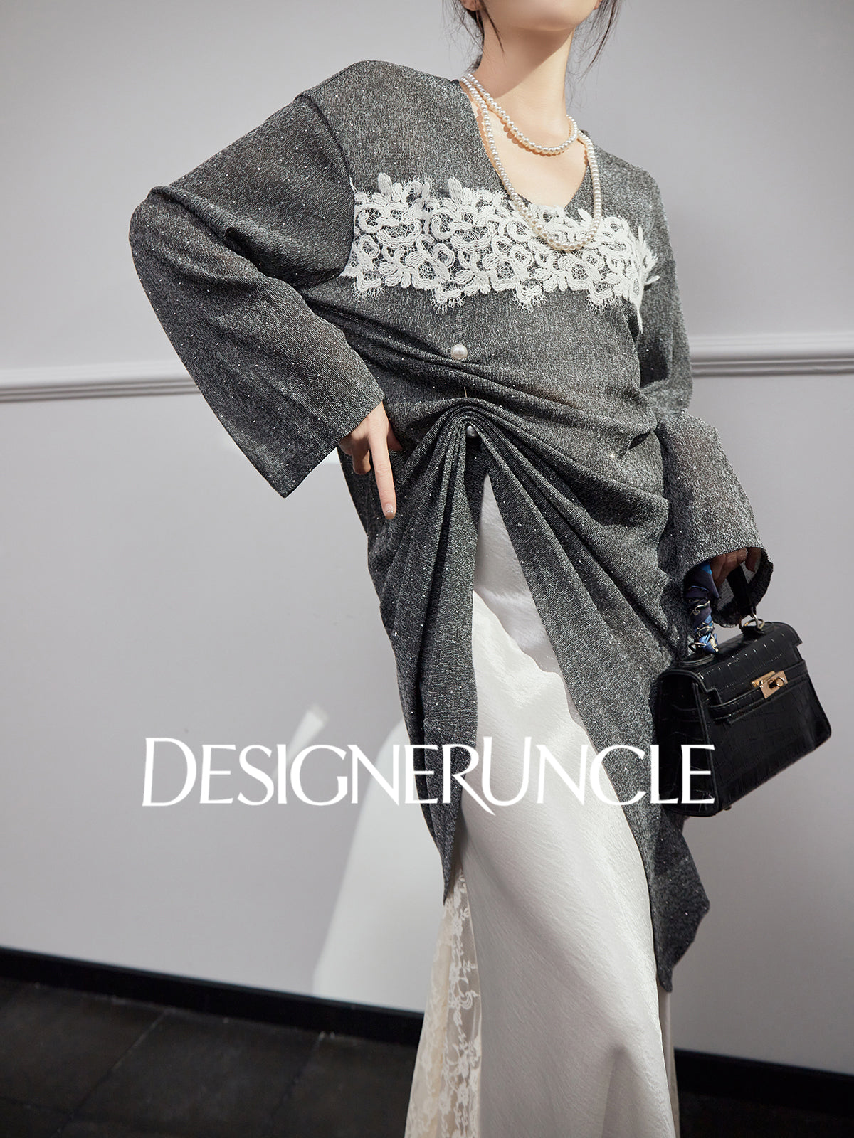 DGU "Twilight Dust" new waist loose and slim foreign high-end gray T-shirt - POWER ?