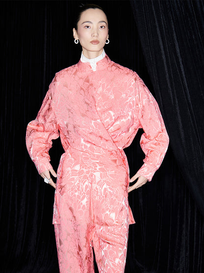 M essential Mackay designer fat jacquard wrapped around two stand-up collared shirts - LIGHT.