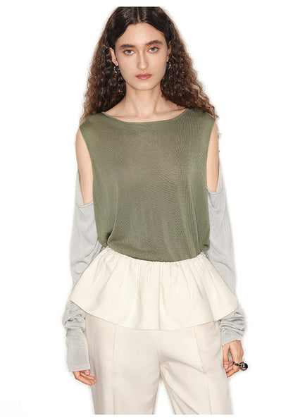 ATELIER MISS LU Two-Piece Off-the-Shoulder Knit Top - VINCE