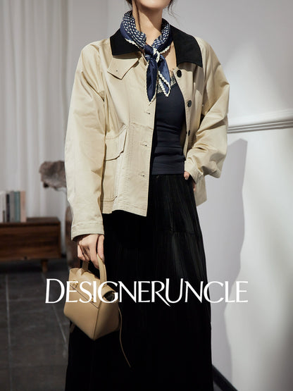 DGU| Antique White Girl Retro Loose Design Retro Style Light Luxury Niche Top Jacket - ABBA.