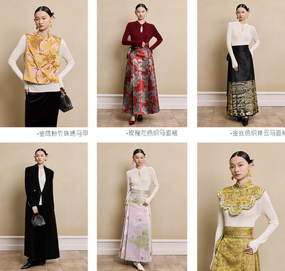 HECO red black white wool Blend twisted cut-out stand collar long-sleeved Knit- secret.