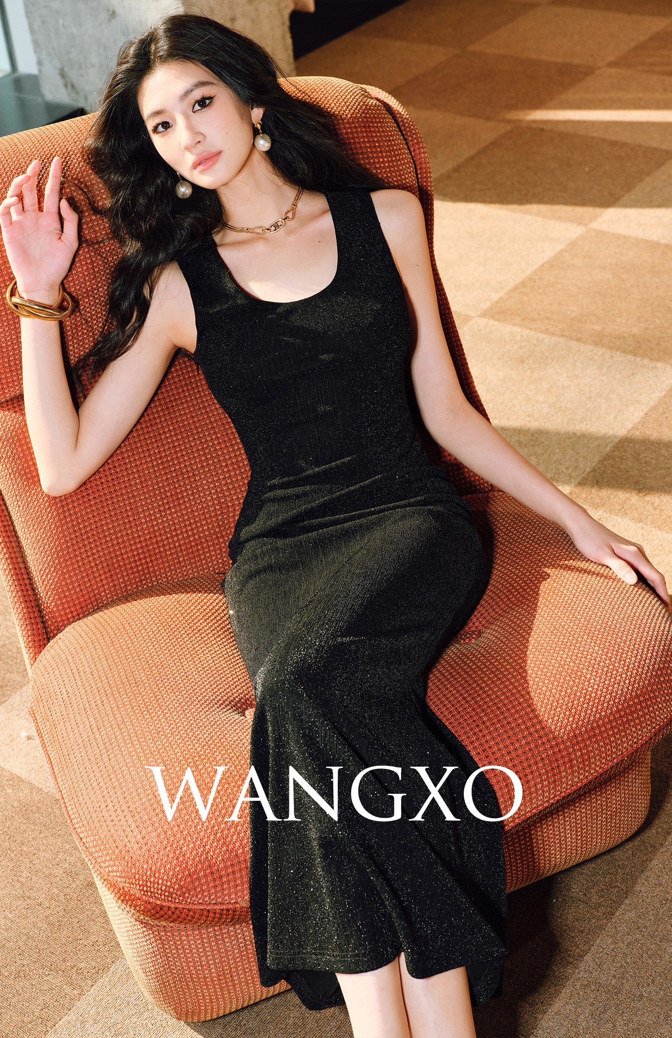 WANGXO | Silk Slim Fishtail Sleeveless Dress -ZÉVA.