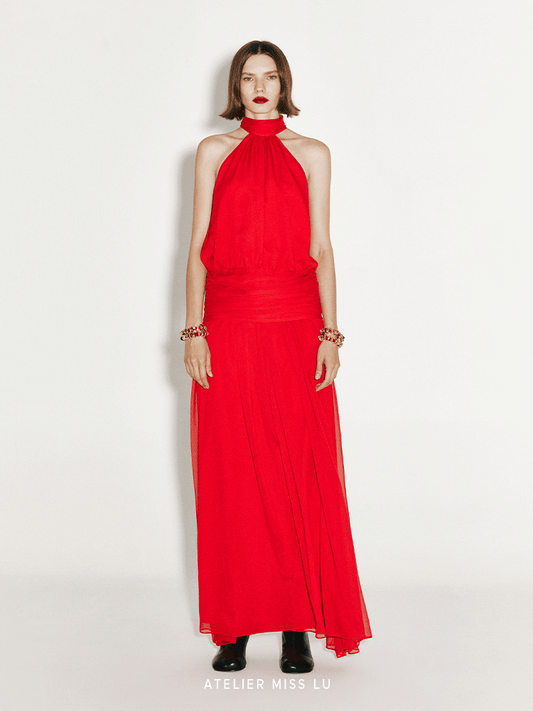 ATELIER MISS LU Flowy Multi-layered Low-Waisted Gown Long Skirt - MILDRED..