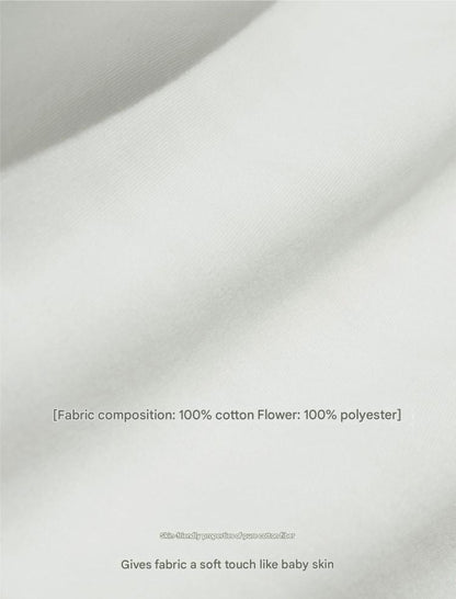 LE VENT&TES AILES  handmade Lush 100 cotton 3d flower short-sleeved top-Lyra