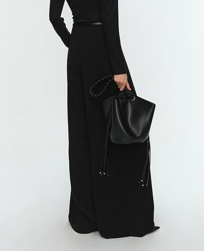 COMME MOI Lu Yan Designer's new commuter acetic high-waisted double-pleated wide-leg pants - MARD.