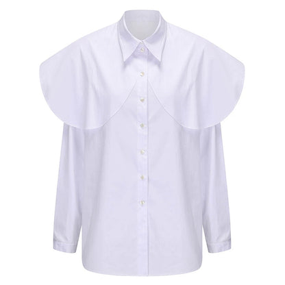 ATELIER MISS LU Arc Cut Playfully Stitched White Shirt - ATLAS