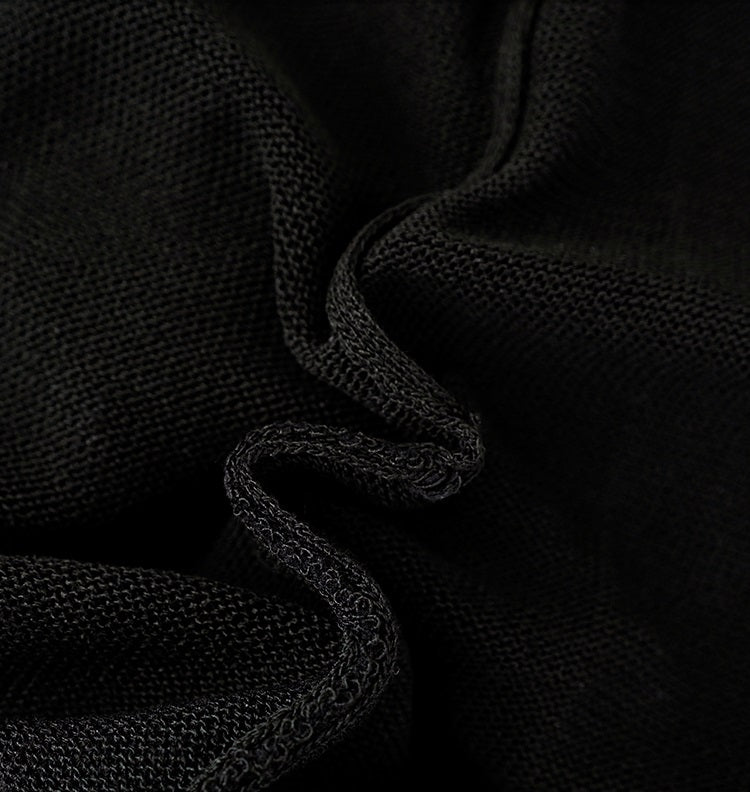 HECO Chinese Slimming Waist Linen Knit Breathable Crew Neck T-Shirt - INDIGO.