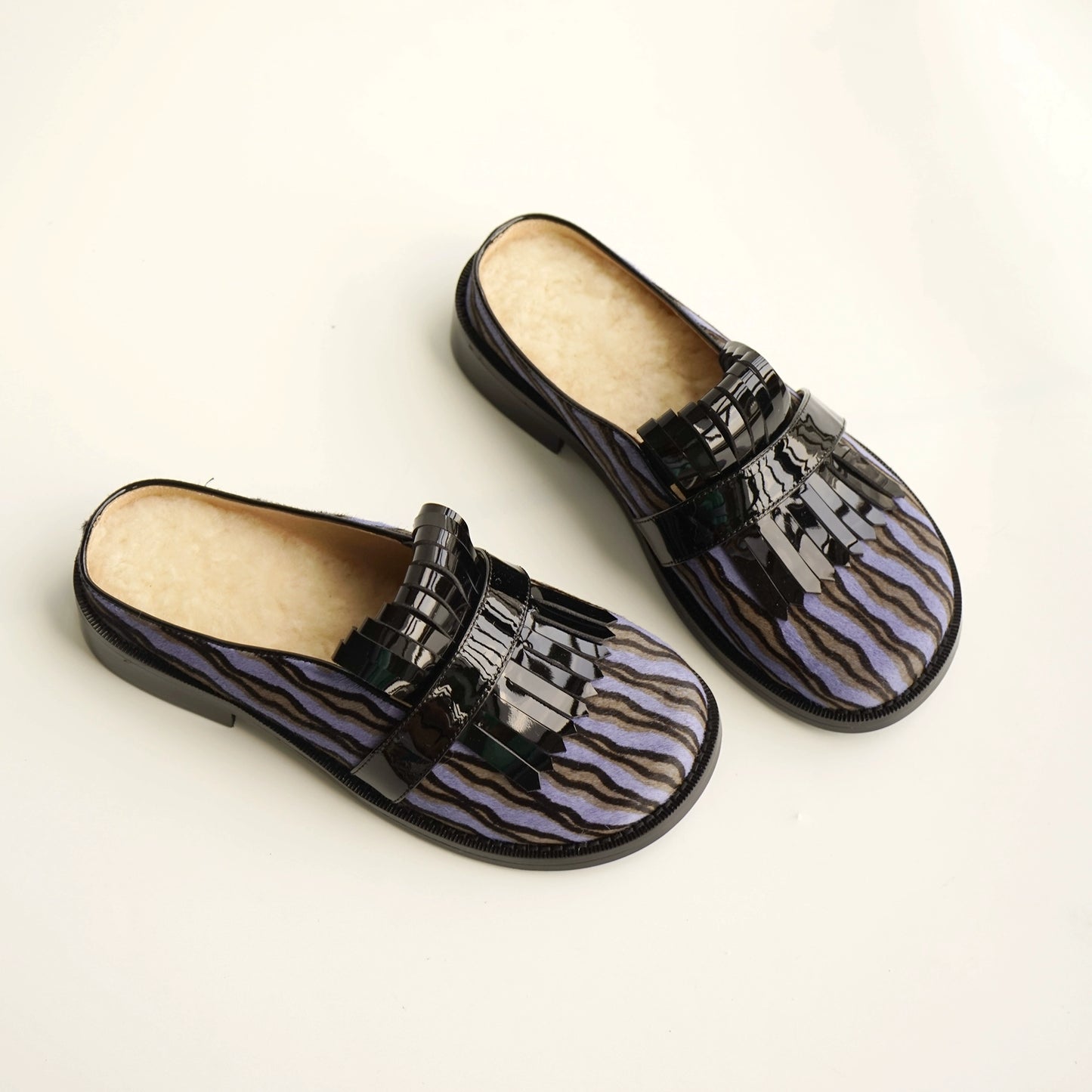 B-FEI horsehair slip-on shoes-GOJO.