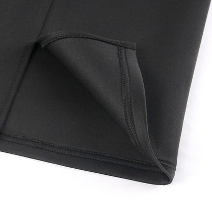 DOLLY Elegant French Style Black Stand Collar Short Sleeve Office Dress-MAMA