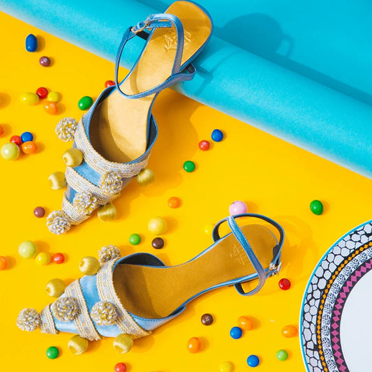 B -FEI sandals women's woven silk flats for vacation-VEER.