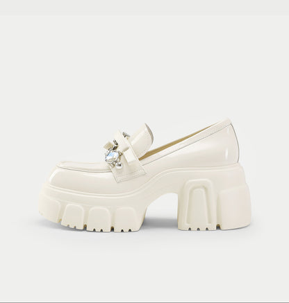 Pjjuu New Thick-soled One-footed Slip-on Versatile Leather Single Shoes - CRAIG